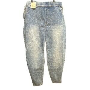 Terra & Sky Skinny Jeggings‎ Plus Size 3X Pull On High Rise Acid Wash NWT